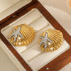 Wholesale Starfish Shell Stainless Steel Geometric Earrings Electroplated For Ladies
