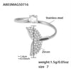 Wholesale Starfish Shell Zircon Open Index Finger Ring In Stainless Steel With Electroplating Geometric Style For Women