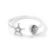 Wholesale Starfish Zircon Opening Adjustable Ring Copper Jewelry Electroplated For Women And Unisex