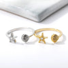 Wholesale Starfish Zircon Opening Adjustable Ring Copper Jewelry Electroplated For Women And Unisex