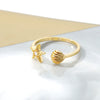 Wholesale Starfish Zircon Opening Adjustable Ring Copper Jewelry Electroplated For Women And Unisex