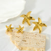 Wholesale Starfish Zodiac Animals Style Stainless Steel 16K Gold Plated Earrings For Women