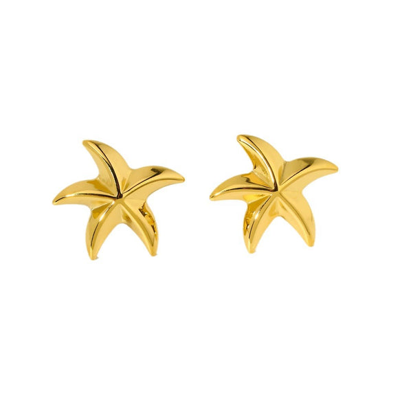 Wholesale Starfish Zodiac Animals Style Stainless Steel 16K Gold Plated Earrings For Women