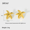 Wholesale Starfish Zodiac Animals Style Stainless Steel 16K Gold Plated Earrings For Women