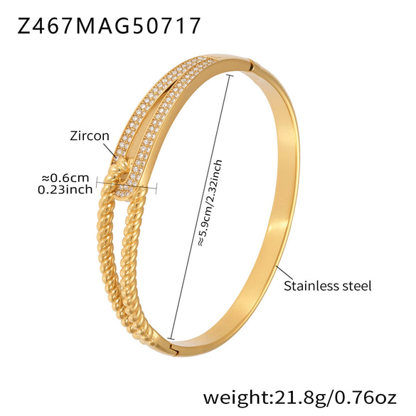 Wholesale Starry Zircon Exquisite Row Diamond Bracelet Stainless Steel 18K Gold Plated For Girls And Women