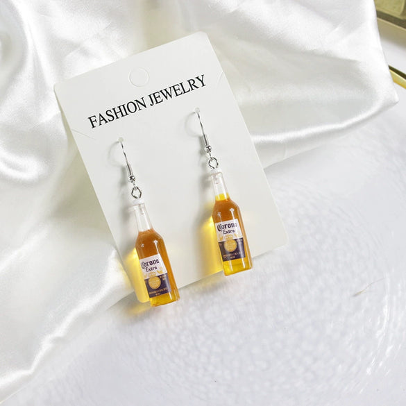 Wholesale Statement Wine Bottle Pendant Earrings For Men And Women Plastic And Resin Design