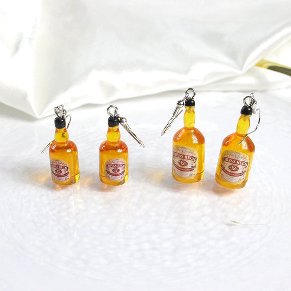 Wholesale Statement Wine Bottle Pendant Earrings For Men And Women Plastic And Resin Design