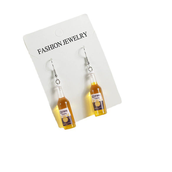 Wholesale Statement Wine Bottle Pendant Earrings For Men And Women Plastic And Resin Design