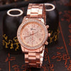 Wholesale Steel Band Rhinestone Watches For Men And Women Round Dial Leisure Style