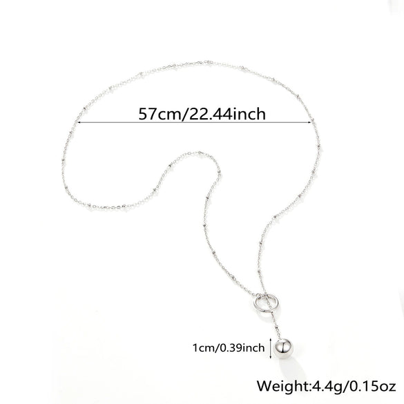 Wholesale 925 Sterling Silver Adjustable Stretch Round Beads Necklace With Geometric Design And Electroplating For Women