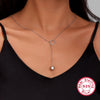 Wholesale 925 Sterling Silver Adjustable Stretch Round Beads Necklace With Geometric Design And Electroplating For Women