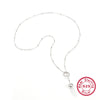 Wholesale 925 Sterling Silver Adjustable Stretch Round Beads Necklace With Geometric Design And Electroplating For Women