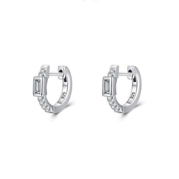 Wholesale 925 Sterling Silver Allmatch Geometric Microinlaid Ear Buckle