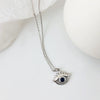 Wholesale 925 Sterling Silver And Zircon Devil's Eye Pendant Necklace Cold Style Women's Light Luxury Collarbone Accessories Electroplated Design