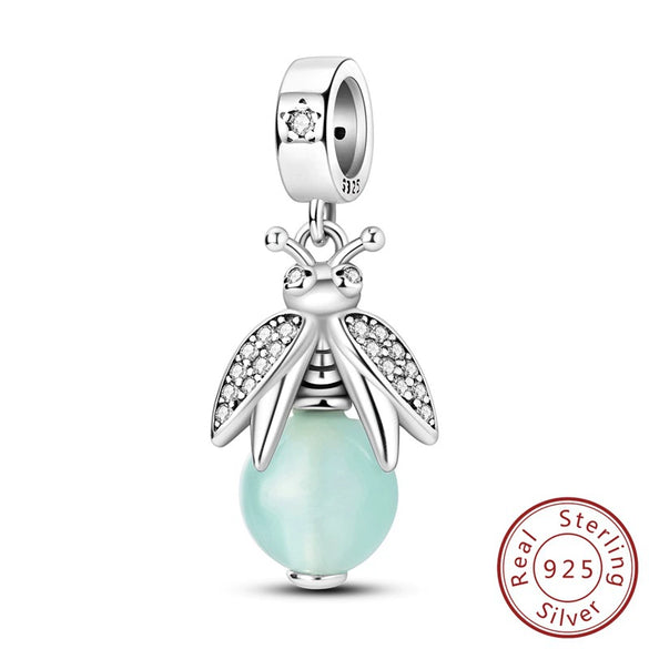 Wholesale 925 Sterling Silver Animal Insect Butterfly Dragonfly Firefly Owl Bead Charm Dripping Oil Diy Jewelry Accessories Bracelet