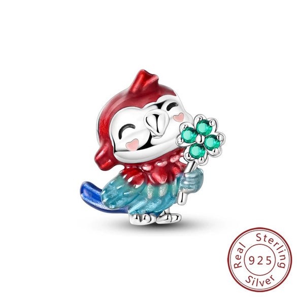 Wholesale 925 Sterling Silver Animal Insect Butterfly Dragonfly Firefly Owl Bead Charm Dripping Oil Diy Jewelry Accessories Bracelet