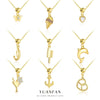 Wholesale 925 Sterling Silver Animal Zodiac Geometric Pendant Necklace For Women Electroplated Jewelry