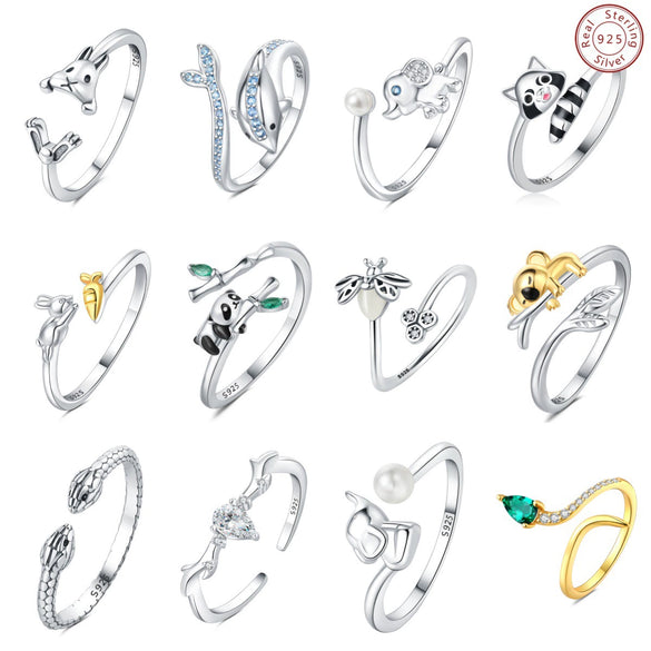 Wholesale 925 Sterling Silver Animal Zodiac Open Ring