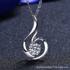 Wholesale 925 Sterling Silver Animals Zodiac Style Swan Pendant Necklace With Simulation Diamond And Cross Chain