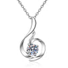 Wholesale 925 Sterling Silver Animals Zodiac Style Swan Pendant Necklace With Simulation Diamond And Cross Chain