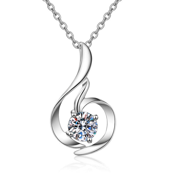 Wholesale 925 Sterling Silver Animals Zodiac Style Swan Pendant Necklace With Simulation Diamond And Cross Chain