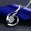 Wholesale 925 Sterling Silver Animals Zodiac Style Swan Pendant Necklace With Simulation Diamond And Cross Chain