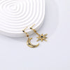 Wholesale 925 Sterling Silver Asymmetric Star Moon Zircon Earrings For Women