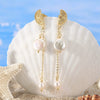 Wholesale 925 Sterling Silver Baroque Freshwater Pearl Geometric Pendant Earrings With Electroplating For Women