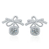 Wholesale 925 Sterling Silver Bow Moissanite Minimalist Earrings For Women