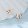 Wholesale 925 Sterling Silver Bowknot Cat Earrings Electroplated For Women