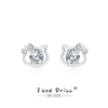 Wholesale 925 Sterling Silver Bowknot Cat Earrings Electroplated For Women