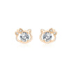 Wholesale 925 Sterling Silver Bowknot Cat Earrings Electroplated For Women