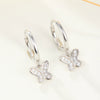 Wholesale 925 Sterling Silver Butterfly Animal Zodiac Zirconia Inlaid Earring Accessories