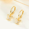 Wholesale 925 Sterling Silver Butterfly Animal Zodiac Zirconia Inlaid Earring Accessories