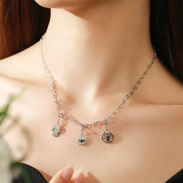 Wholesale 925 Sterling Silver Carved Geometric Pattern Retro Pendant Accessories