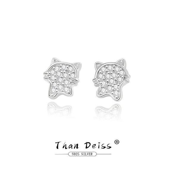 Wholesale 925 Sterling Silver Cat Ear Studs For Women With Geometric Style And Electroplating Treatment