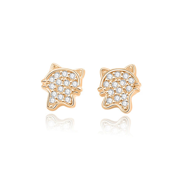 Wholesale 925 Sterling Silver Cat Ear Studs For Women With Geometric Style And Electroplating Treatment