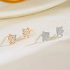 Wholesale 925 Sterling Silver Cat Ear Studs For Women With Geometric Style And Electroplating Treatment