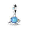 Wholesale 925 Sterling Silver Charm Crystal Star Moon Sun Beads Jewelry Bracelet Accessories With Dripping Oil Design For Women