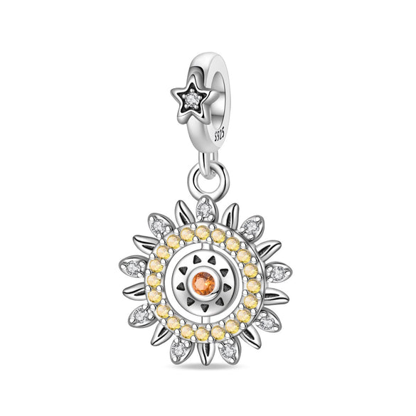 Wholesale 925 Sterling Silver Charm Crystal Star Moon Sun Beads Jewelry Bracelet Accessories With Dripping Oil Design For Women