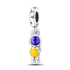 Wholesale 925 Sterling Silver Charm Crystal Star Moon Sun Beads Jewelry Bracelet Accessories With Dripping Oil Design For Women