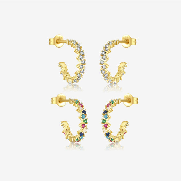 Wholesale 925 Sterling Silver Circle Women's Earrings With Distinctive Niche Fashion Design And Electroplated 18K Gold Finish