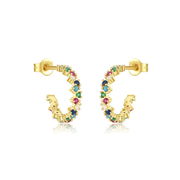 Wholesale 925 Sterling Silver Circle Women's Earrings With Distinctive Niche Fashion Design And Electroplated 18K Gold Finish