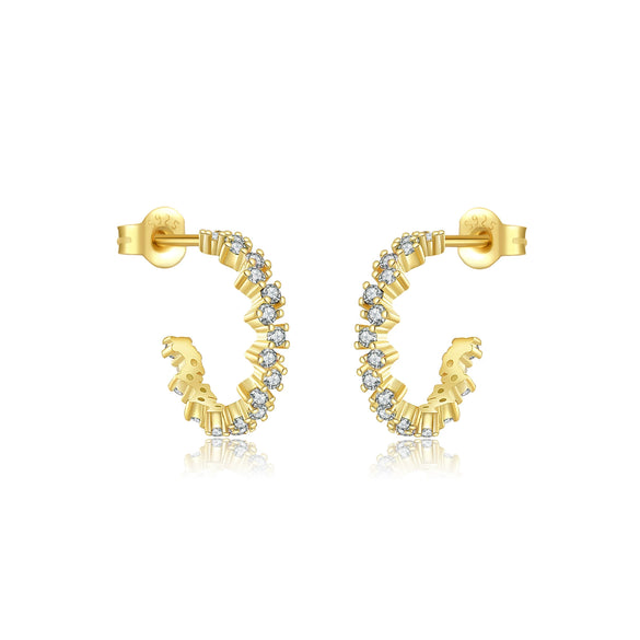 Wholesale 925 Sterling Silver Circle Women's Earrings With Distinctive Niche Fashion Design And Electroplated 18K Gold Finish