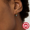 Wholesale 925 Sterling Silver Classic All Match Turquoise Earrings With Geometric Design And Electroplating For Women
