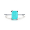 Wholesale 925 Sterling Silver Classic Four Claw Imitation Tourmaline Women's Ring With Geometric Design And Seiko Craft