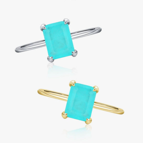 Wholesale 925 Sterling Silver Classic Four Claw Imitation Tourmaline Women's Ring With Geometric Design And Seiko Craft