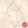 Wholesale 925 Sterling Silver Classic Geometric Star Moon Stacked Pendant Ochain Necklace For Women