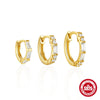 Wholesale 925 Sterling Silver Classic Minimalist Diamond Earrings With Electroplating Treatment