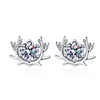 Wholesale 925 Sterling Silver Claw Set Moissanite Earrings With Animal Zodiac Pattern And Electroplating Treatment